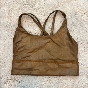 Lululemon bronze metallic energy bra